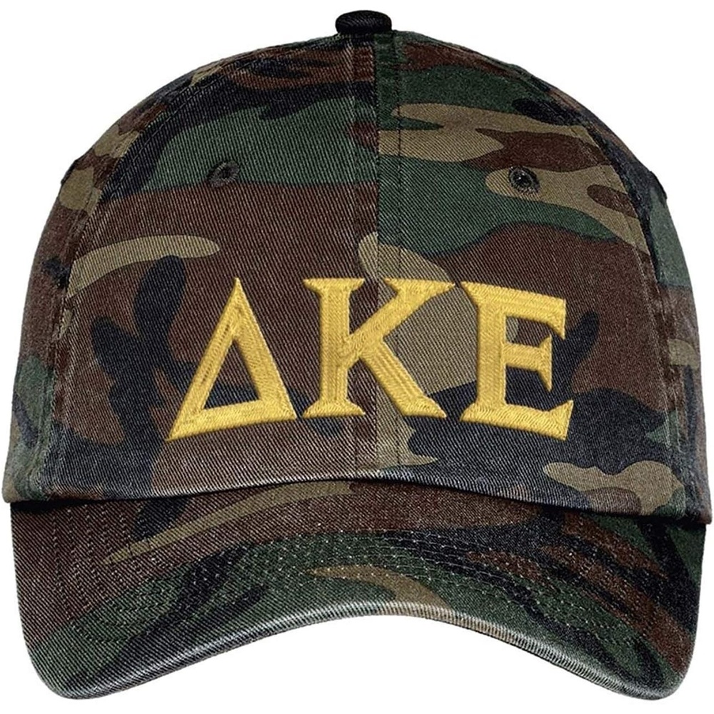 image:imageDelta Kappa Epsilon DKE Lettered Camouflage Hat Military Camo
