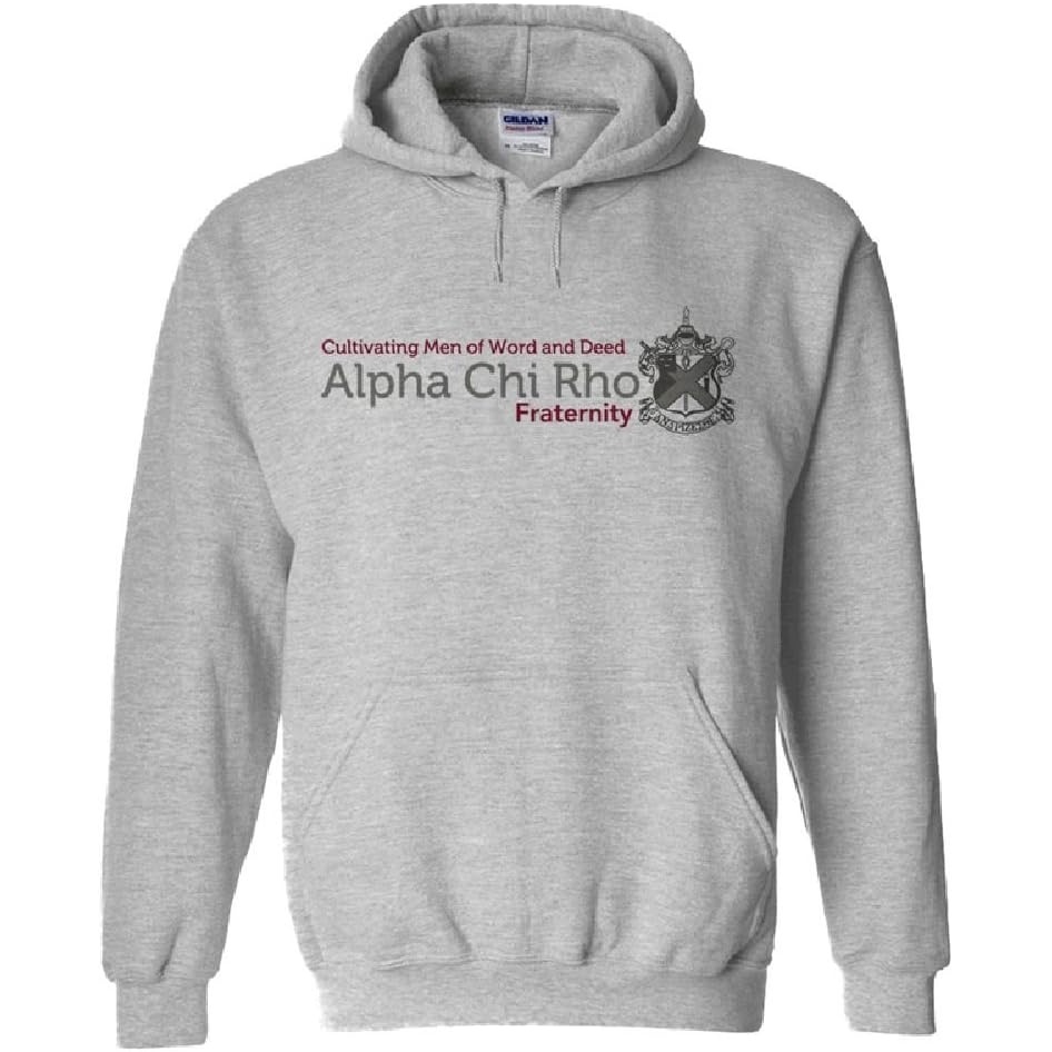 image:imageGreekgear Alpha Chi Rho Logo Hooded SweatshirtSports Grey