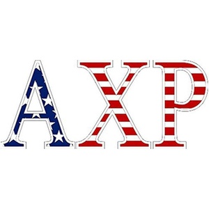Alpha Chi Rho American Flag Greek Letter Sticker – 2.5″ Tall