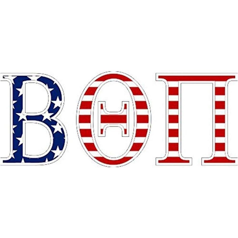 image:imageBeta Theta Pi American Flag Greek Letter Sticker 25 Tall