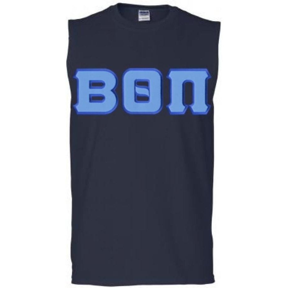 image:imageBeta Theta Pi Lettered Sleeveless TeeNavy Blue