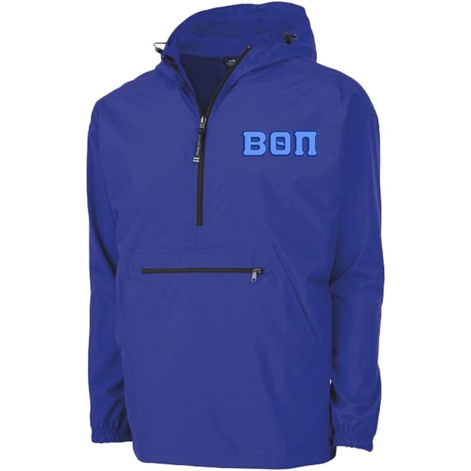 image:imageGreekgear Beta Theta Pi Tackle Twill Lettered Pack N Go PulloverRoyal Blue
