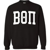 Beta Theta Pi Arched Greek Letter Crewneck Sweatshirt Black(Black)