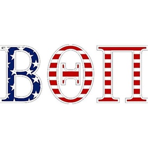 Beta Theta Pi American Flag Greek Letter Sticker – 2.5″ Tall