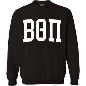 Beta Theta Pi Arched Greek Letter Crewneck Sweatshirt Black(Black)