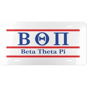Beta Theta Pi Lettered Lines License Covers
