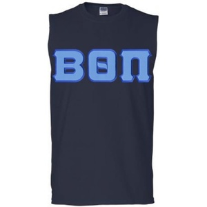 Beta Theta Pi Lettered Sleeveless Tee(Navy Blue)