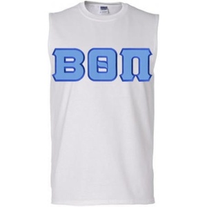 Beta Theta Pi Lettered Sleeveless Tee(White)