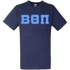 Greekgear Beta Theta Pi Lettered V-Neck T-Shirt(Navy Blue)