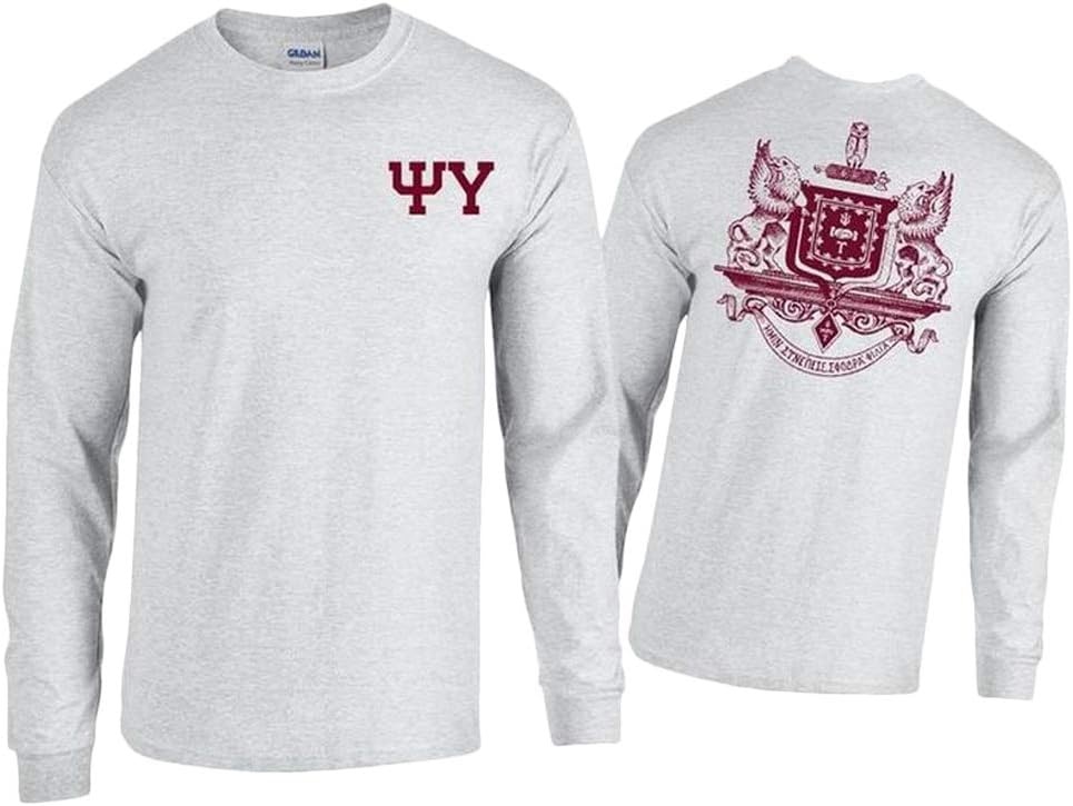 image:imagePsi Upsilon World Famous Crest Long Sleeve TShirtLight Grey