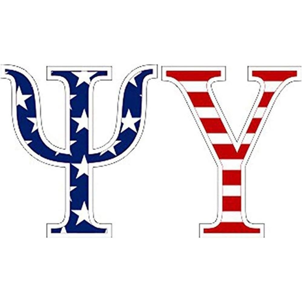 image:imagePsi Upsilon American Flag Greek Letter Sticker 25 Tall