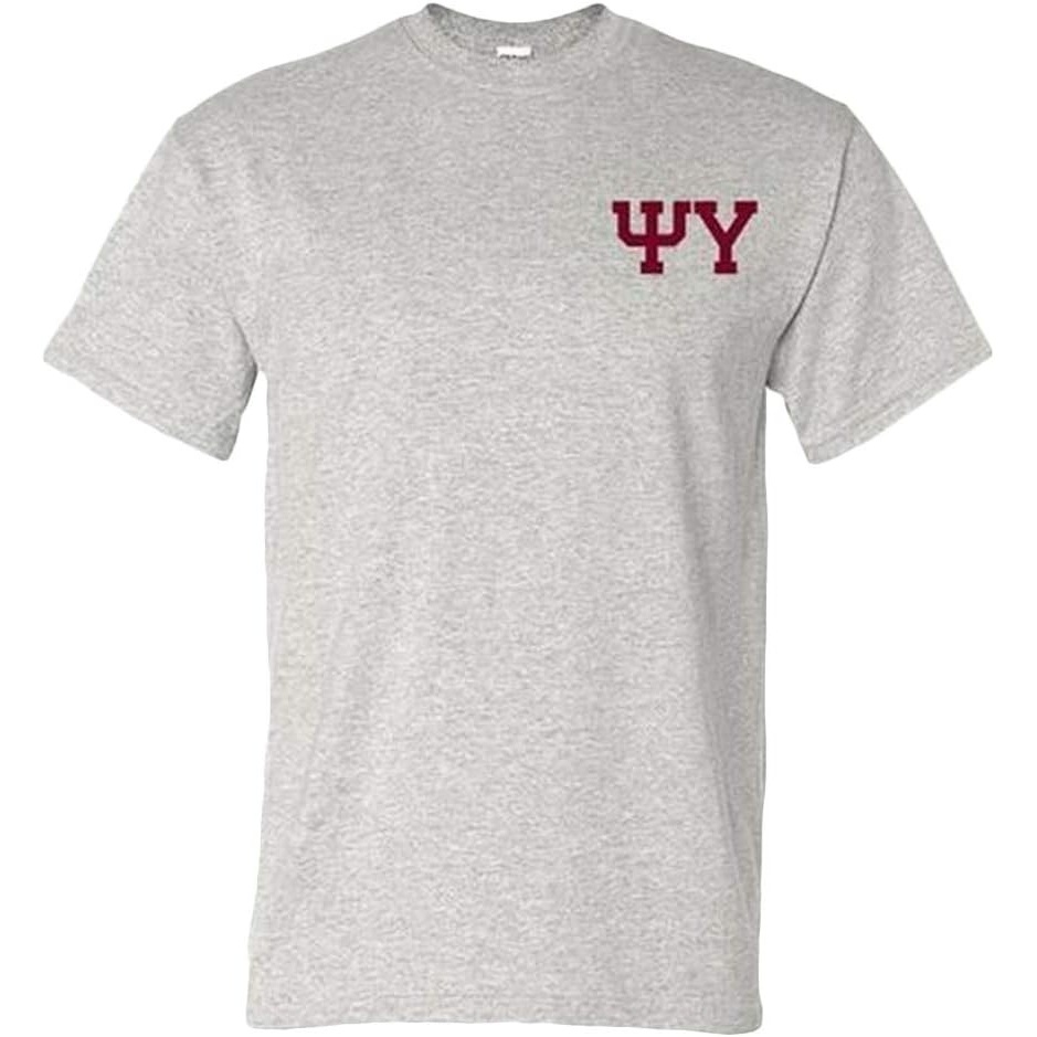 image:imagePsi Upsilon World Famous Crest TeeLight Grey