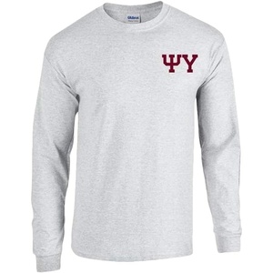 Psi Upsilon World Famous Crest Long Sleeve T-Shirt(Light Grey)