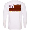 Greekgear Psi Upsilon Flag Long Sleeve T-Shirt(White)