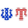 Psi Upsilon American Flag Greek Letter Sticker