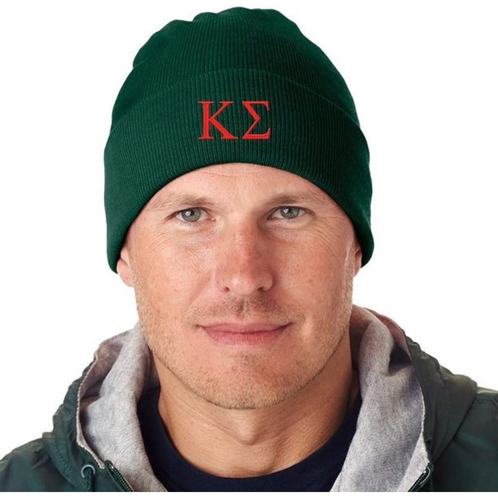 image:imageKappa Sigma Greek Letter Knit CapDark Green WRed Thread Color