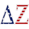 Delta Zeta American Flag Greek Letter Sticker – 2.5″ Tall