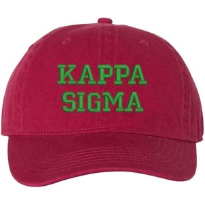 Kappa Sigma Pigment Dyed Baseball Cap(Brick W/Dark Green Thread Color)