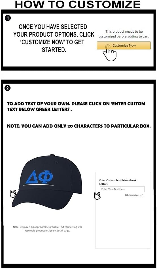 image:imagePersonalized Delta Phi Greek Line HatNavy Blue