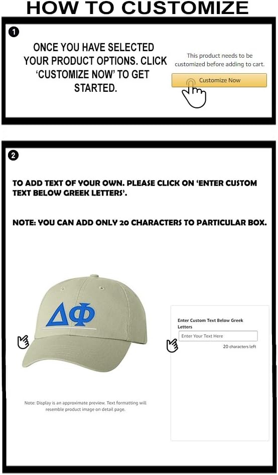 image:imagePersonalized Delta Phi Greek Line HatTan