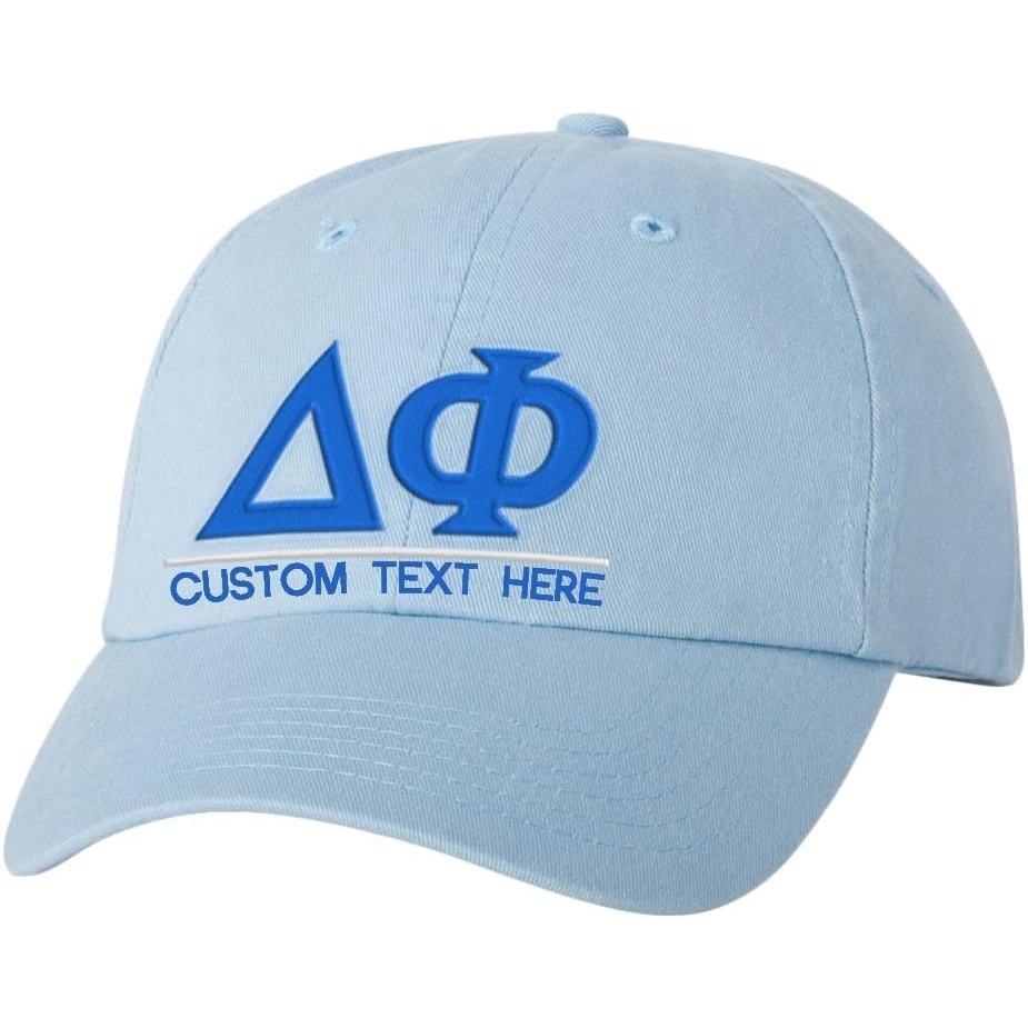 image:imagePersonalized Delta Phi Greek Line HatLight Blue