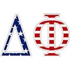 Delta Phi American Flag Greek Letter Sticker – 2.5″ Tall