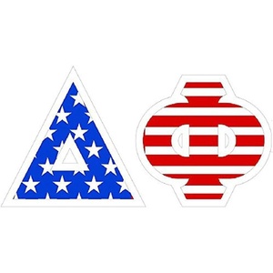 Delta Phi American Flag Greek Letter Sticker