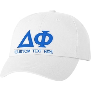 Personalized Delta Phi Greek Line Hat(White)