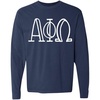 Alpha Phi Omega Greek Long Sleeve T-Shirt(Navy Blue)