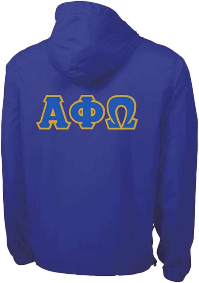 image:imageAlpha Phi Omega Tackle Twill Lettered Pack N Go PulloverRoyal Blue
