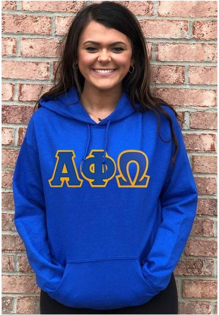 image:imageGreekgear Alpha Phi Omega Lettered Hooded SweatshirtRoyal Blue
