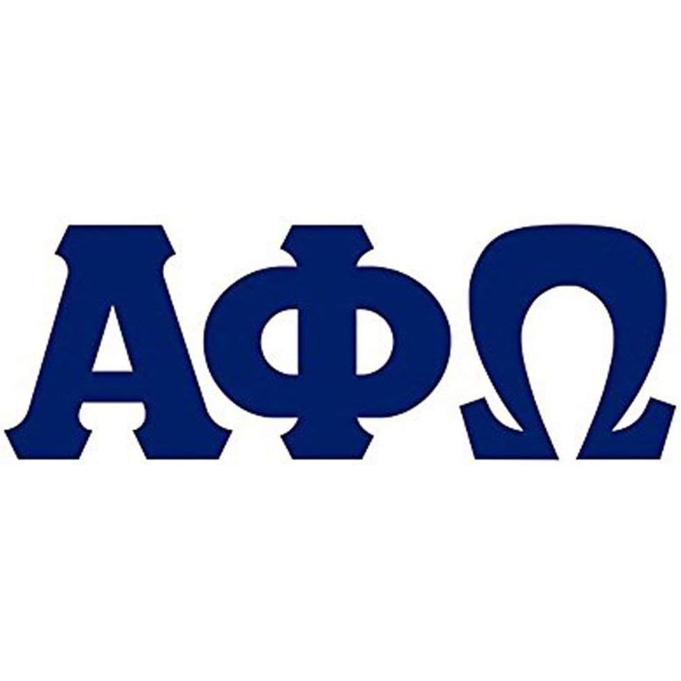 image:imageAlpha Phi Omega Big Greek Letter Window Sticker Decal 4 Inches Navy BlueNavy Blue