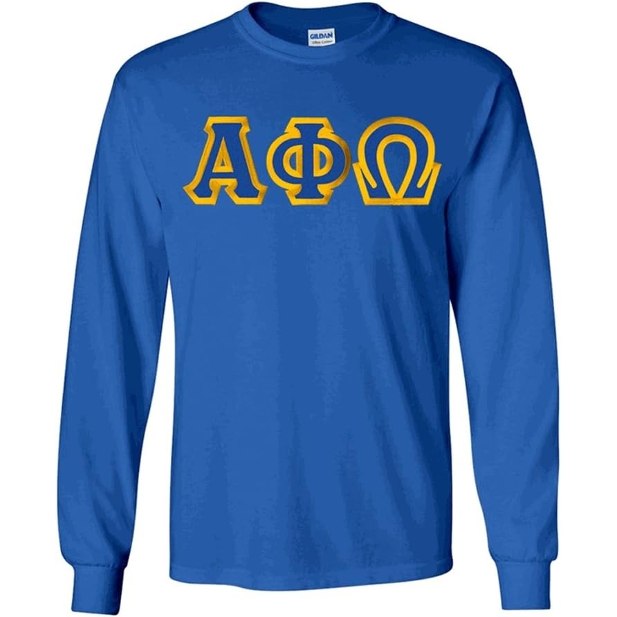 image:imageAlpha Phi Omega Custom Twill Long Sleeve TShirtRoyal Blue