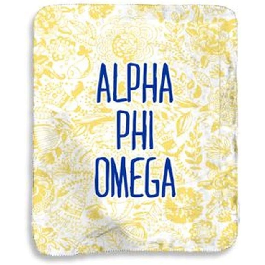 image:imageAlpha Phi Omega Floral Sherpa Lap Blanket
