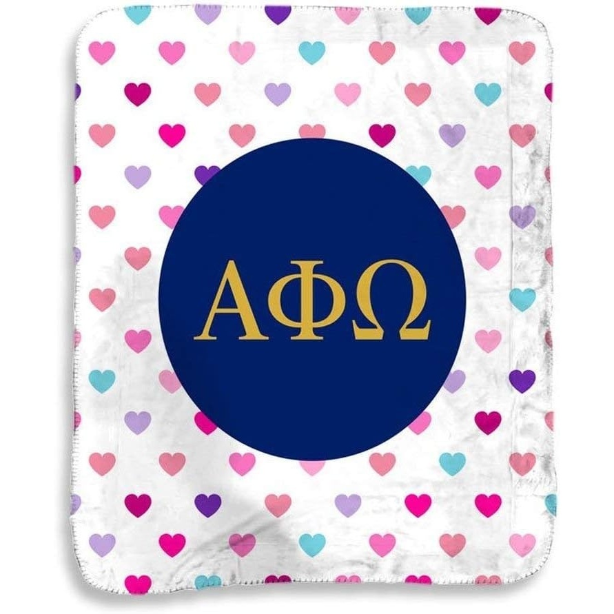 image:imageAlpha Phi Omega Hearts Sherpa Lap Blanket