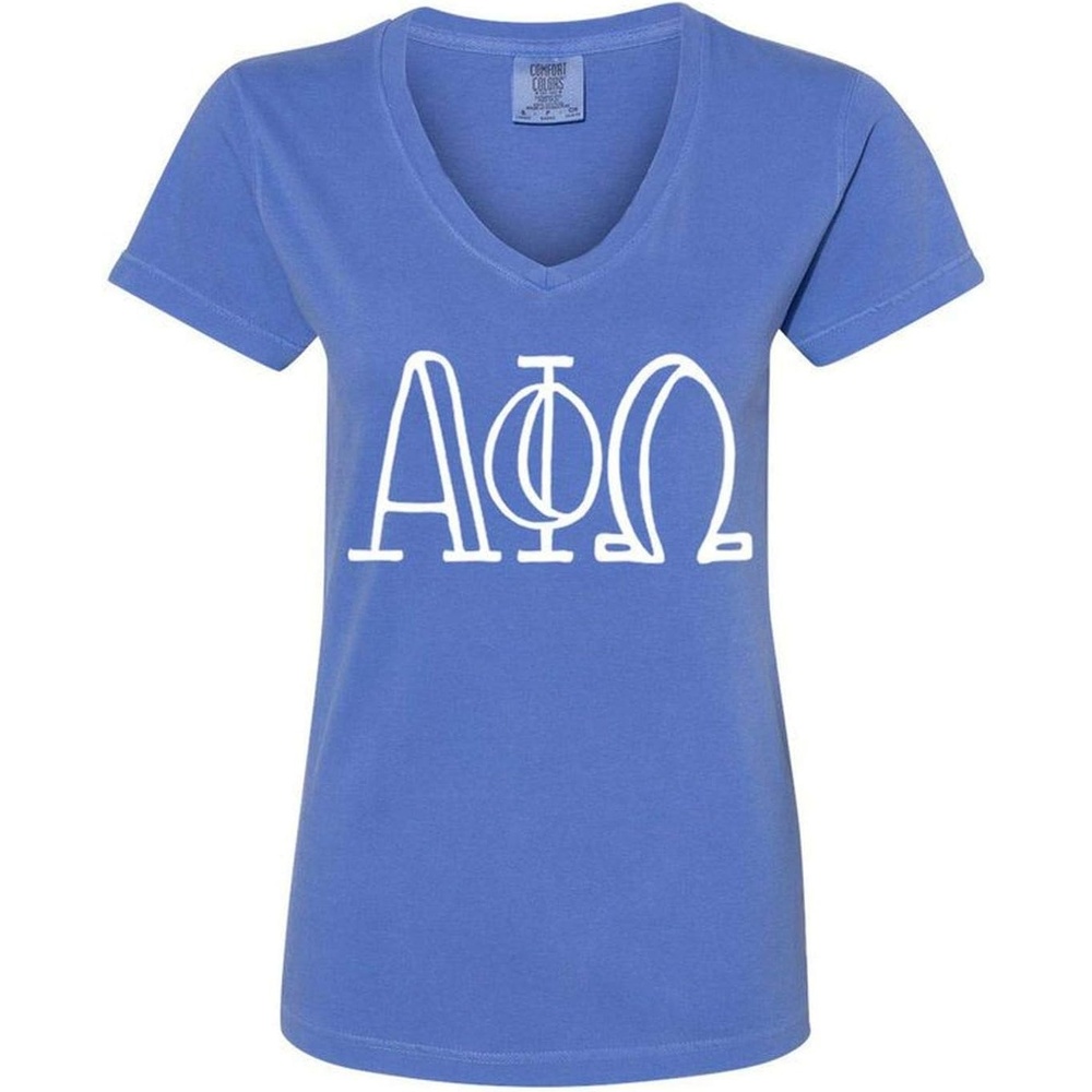 image:imageAlpha Phi Omega VNeck TShirtFlo Blue