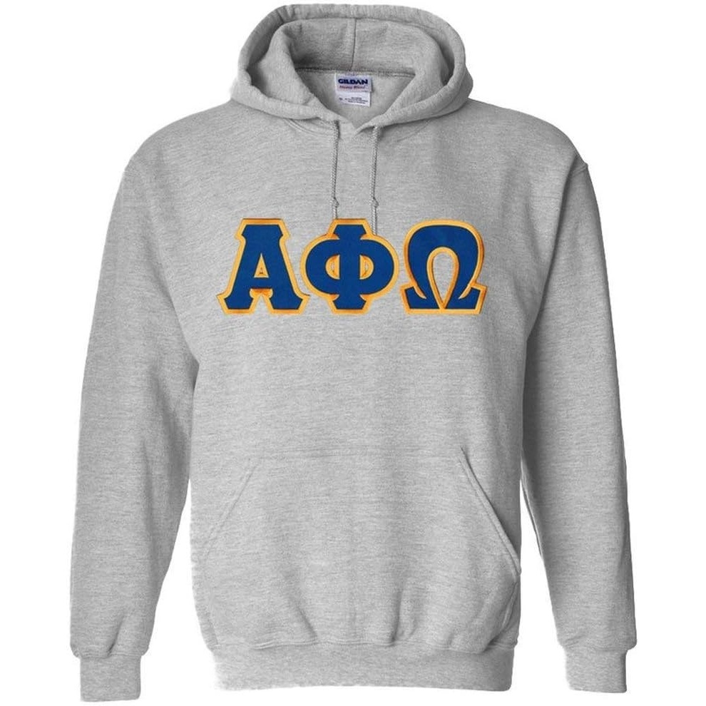 image:imageGreekgear Alpha Phi Omega Lettered Hooded SweatshirtSports Grey