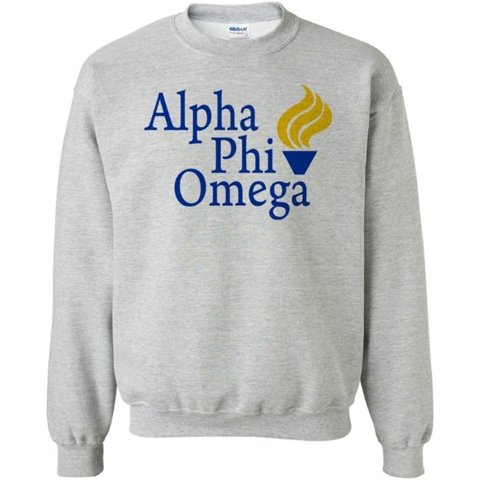 image:imageGreekgear Alpha Phi Omega Logo Crewneck SweatshirtSports Grey