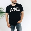 Alpha Phi Omega Arched Greek Letter T-Shirt(Black)