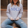 Alpha Phi Omega University Greek Crewneck Sweatshirts(Light Grey)