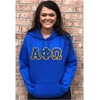 Greekgear Alpha Phi Omega Lettered Hooded Sweatshirt(Royal Blue)