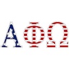 Alpha Phi Omega American Flag Greek Letter Sticker – 2.5″ Tall