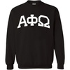 Alpha Phi Omega Arched Greek Letter Crewneck Sweatshirt Black(Black)