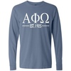 Alpha Phi Omega Custom Greek Lettered Long Sleeve T-Shirt(Blue Jean)