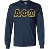 Alpha Phi Omega Fraternity Crest Twill Letter Longsleeve Tee(Navy Blue)