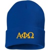 Alpha Phi Omega Greek Letter Knit Cap Royal Blue
