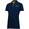 Alpha Phi Omega Subtle Greek Letter Defer Polo(Navy/Gold)