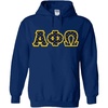 Greekgear Alpha Phi Omega Fraternity Crest Twill Letter Hooded Sweatshirt(Navy Blue)