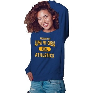 Alpha Phi Omega Athletics Crewneck Sweatshirt(Royal Blue)