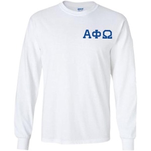 Alpha Phi Omega Flag Long Sleeve T-Shirt(White)
